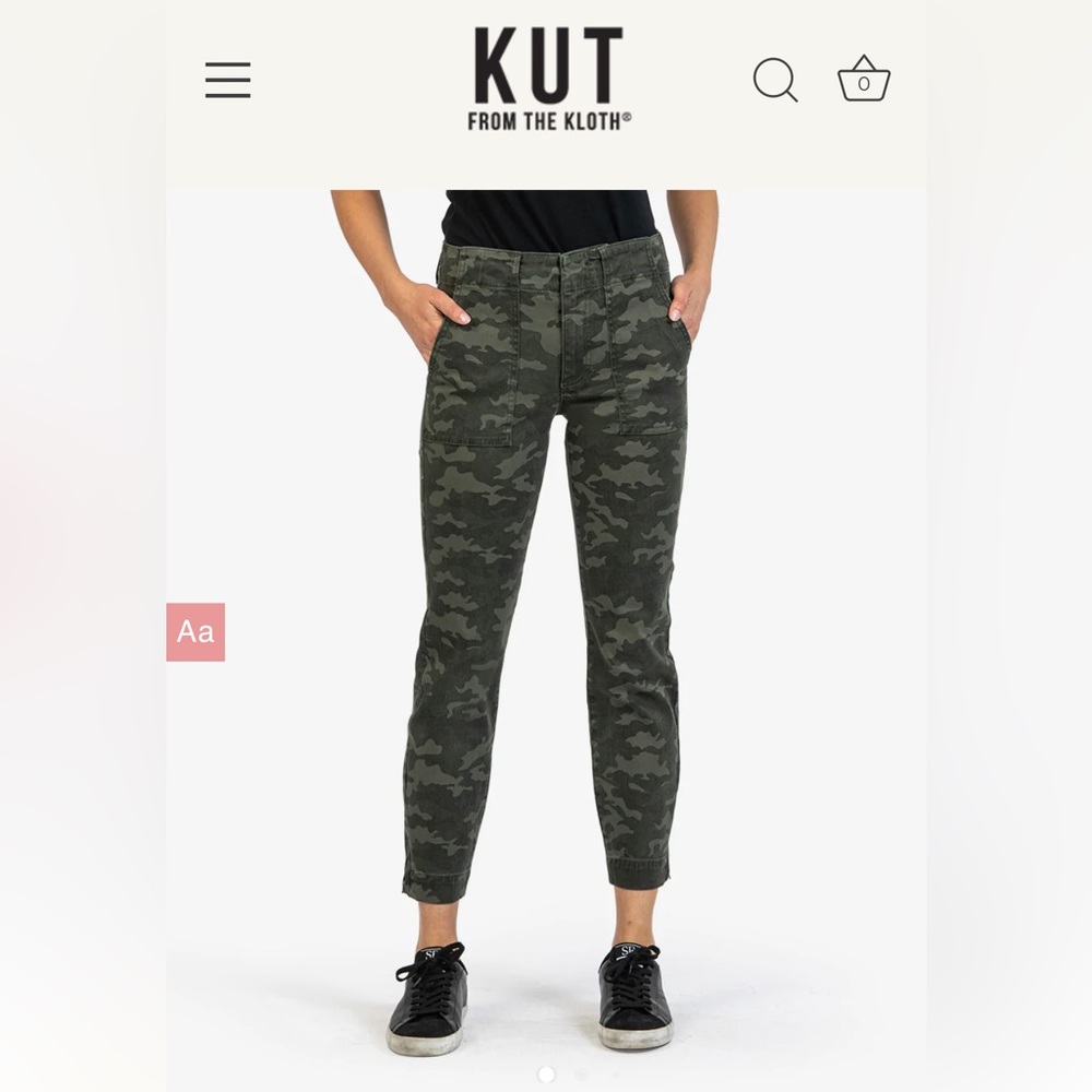 Kut from the Kloth camo ankle zip skinny jeans